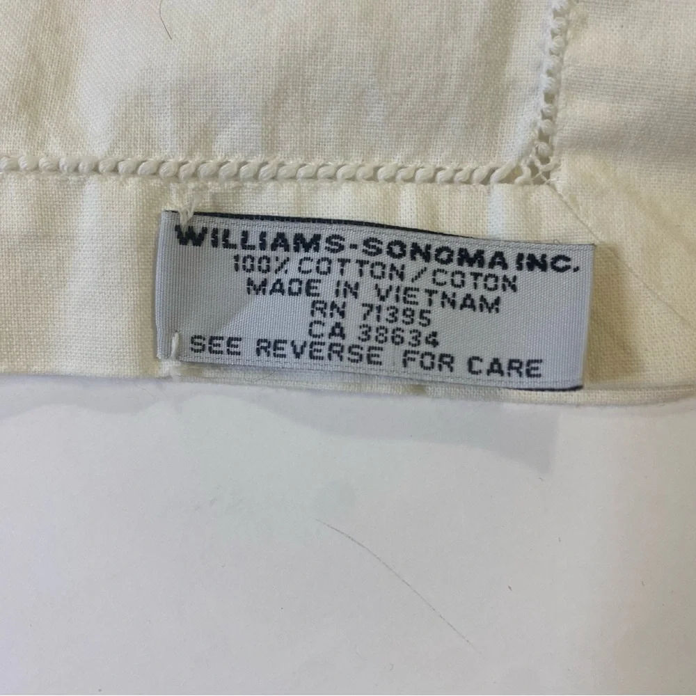 Williams Sonoma Cream Cotton Napkin with Hemstitch Detail